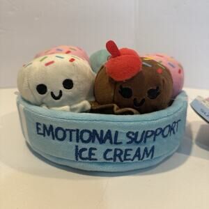 Super Soft Emotional Support Pals Ice Cream Plush Toy New w/ Tags Multiple Uses